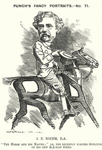 Cartone animato di Punch: Joseph Edgar Boehm, scultore inglese da Edward Linley (after) Sambourne