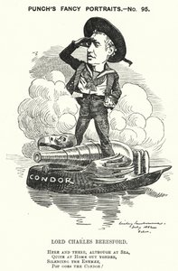 Cartone animato Punch: Lord Charles Beresford, ammiraglio anglo-irlandese e politico conservatore (incisione) da Edward Linley (after) Sambourne