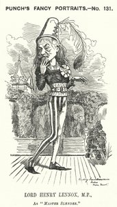 Cartone animato di Punch: Lord Henry Lennox, politico conservatore inglese da Edward Linley (after) Sambourne