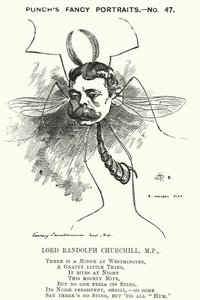 Cartone animato Punch: Lord Randolph Churchill, politico conservatore inglese