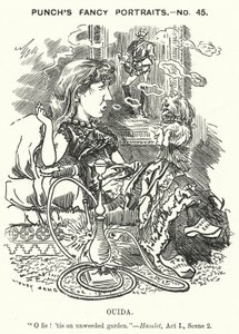 Ouida (Maria Louise Rame), romanziera inglese (incisione) da Edward Linley (after) Sambourne