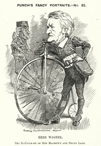 Cartone animato Punch: Richard Wagner, compositore tedesco da Edward Linley (after) Sambourne