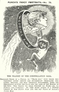 Cartone animato di Punch: Sarah Bernhardt, attrice francese (incisione) da Edward Linley (after) Sambourne