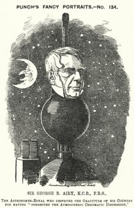 Cartone animato Punch: Sir George Biddell Airy, Astronomo Reale inglese da Edward Linley (after) Sambourne