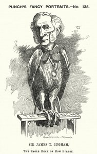 Cartone animato Punch: Sir James Taylor Ingham, avvocato e magistrato inglese (incisione)