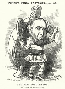 Sir John Ellis, Lord Mayor di Londra nel 1881 (incisione) da Edward Linley (after) Sambourne
