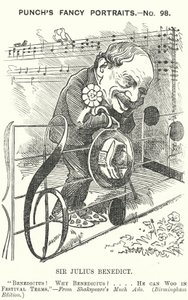 Cartone animato Punch: Sir Julius Benedict, compositore e direttore d