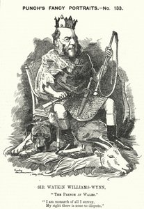 Sir Watkin Williams-Wynn, 6º Barone, politico conservatore gallese (incisione) da Edward Linley (after) Sambourne