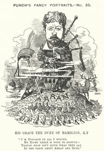 Cartone animato Punch: William Douglas Hamilton da Edward Linley (after) Sambourne