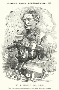 William Howard Russell, giornalista irlandese e corrispondente di guerra (incisione) da Edward Linley (after) Sambourne