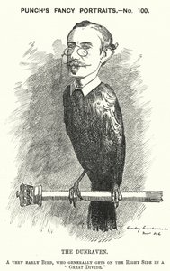 Cartone animato Punch: Windham Wyndham-Quin, 4° conte di Dunraven e Mount-Earl, giornalista anglo-irlandese, proprietario terriero e politico conservatore (incisione) da Edward Linley (after) Sambourne