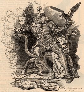 Caricatura di Alfred Tennyson (1809-1893) poeta inglese
