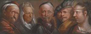 Studi di cinque teste dopo Rembrandt da Edward Luttrell