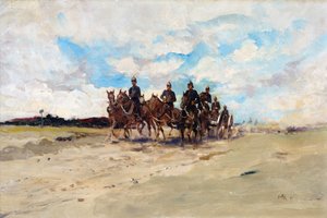 Artiglieria reale, una squadra di cannoni da campo in marcia, 1897 da Edward Matthew Hale