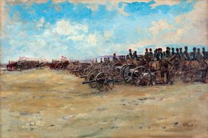 Artiglieria a cavallo reale e lancieri in attesa di partire, 1898