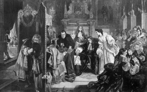 Re Giacomo II 1633-1701 riceve notizie dello sbarco del Principe d