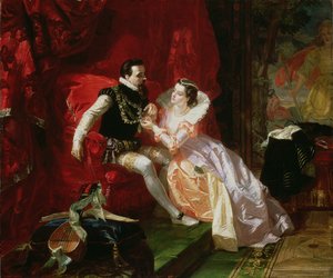 Leicester e Amy Robsart a Cumnor Hall, 1866 da Edward Matthew Ward