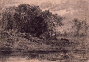 Mucche nella foresta da Edward Mitchell Bannister