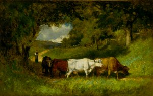 Guidare le mucche verso casa da Edward Mitchell Bannister