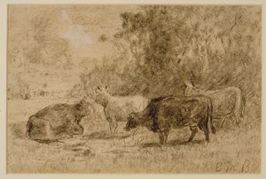 Paesaggio con Quattro Mucche, c. 1880 da Edward Mitchell Bannister