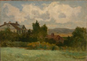 Senza titolo (case e alberi) da Edward Mitchell Bannister