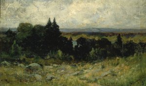 Senza titolo (paesaggio, campi con rocce e alberi) da Edward Mitchell Bannister