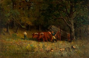 Senza Titolo, Ragazzo e Uomo con Buoi, 1891 da Edward Mitchell Bannister
