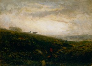 Mucche senza titolo che scendono dalla collina, 1881 da Edward Mitchell Bannister