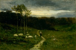 Donna che cammina lungo un sentiero da Edward Mitchell Bannister