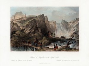 Cascata di Ting-hoo, sul lago Tripod, Cina, circa 1840 da Edward Paxman Brandard