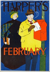 Uomo che porta la sua lettera di San Valentino da Edward Penfield