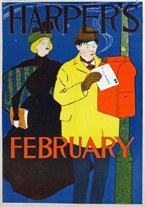 Scienza. Comunicazione. Posta. La lettera di San Valentino, Poster di Penfiel per la rivista Harper