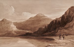 Paesaggio con figure e montagna da Edward Pretty