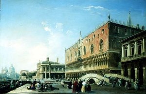 La Piazzetta, Venezia, con numerose figure presso il Palazzo Ducale da Edward Pritchett