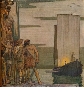 Lo sbarco di San Patrizio in Irlanda, c1912, 1914 da Edward Reginald Frampton