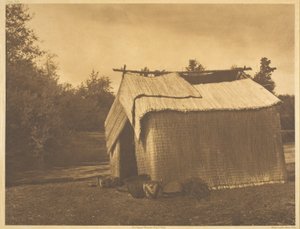 Una casa di stuoie - Skokomish da Edward S. Curtis