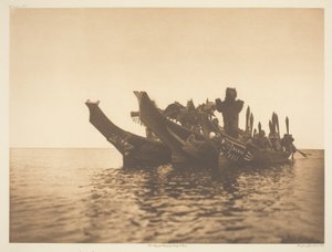 Ballerini Mascherati in Canoe-Qagyuhl A da Edward S. Curtis