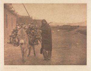 Portafoglio XVII, lastra 608: Un carico di carburante - Zuñi da Edward S. Curtis