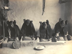 Il trogolo per macinare - Hopi di Edward S. Curtis da Edward Sheriff Curtis