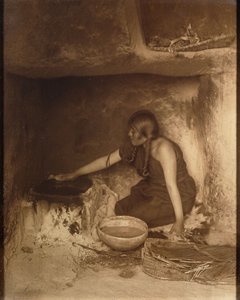 La fabbricante di Piki, Hopi da Edward Sheriff Curtis