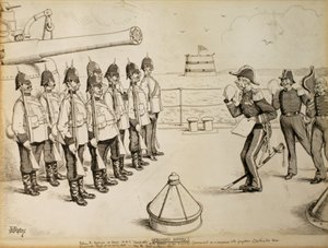 Storia non registrata! Raccontando ai Marines a bordo della HMS Taradiddle la determinazione del Governo di Sua Maestà - come concessione al pregiudizio delle potenze continentali - di evacuare l