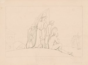 La bella Gertrude, al sicuro dal pericolo presente da Edward Webb, after George Elgar Hicks