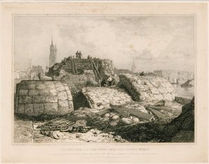 Parte del vecchio ponte di Londra come appariva nel giugno 1832 da Edward William Cooke