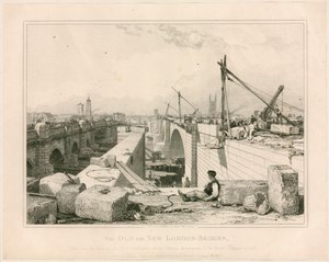 I vecchi e nuovi ponti di Londra, 1830 da Edward William Cooke