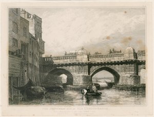 La fine di Southwark del vecchio ponte di Londra da Edward William Cooke
