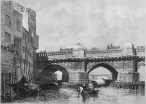 La fine di Southwark del vecchio ponte di Londra, 1831, 1912 da Edward William Cooke