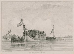 La chiatta del cartolaio, fiume Tamigi, Londra da Edward William Cooke