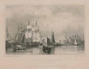 Il Tamigi vicino a Limehouse: Lower Pool da Edward William Cooke
