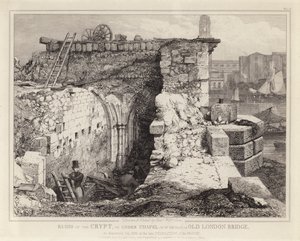 Rovine della Cappella di San Tommaso sul vecchio ponte di Londra da Edward William Godwin