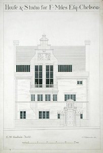 Casa e Studio per F. Miles Esq, Chelsea, inciso da C.P. Edwards da Edward William after Godwin